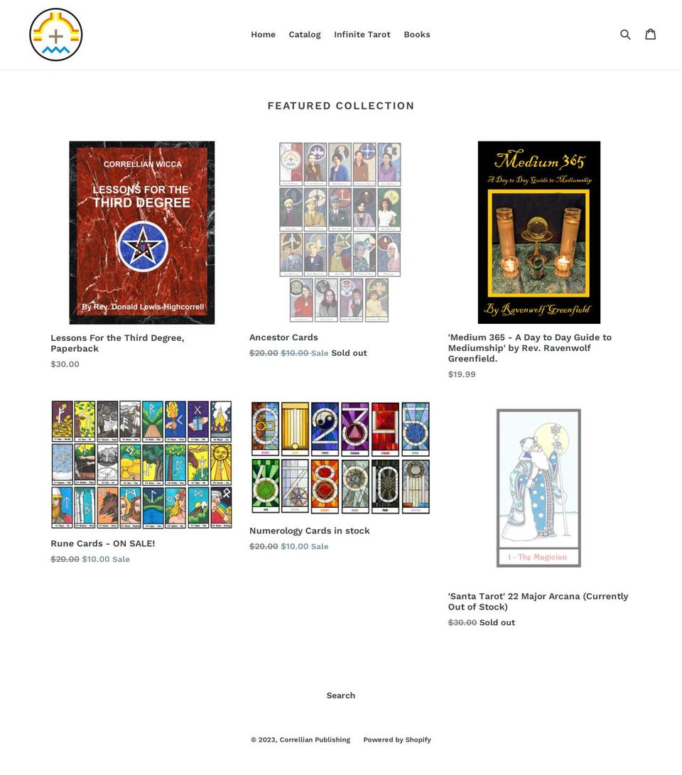 correllianpublishing.com — Shopify storefront screenshot
