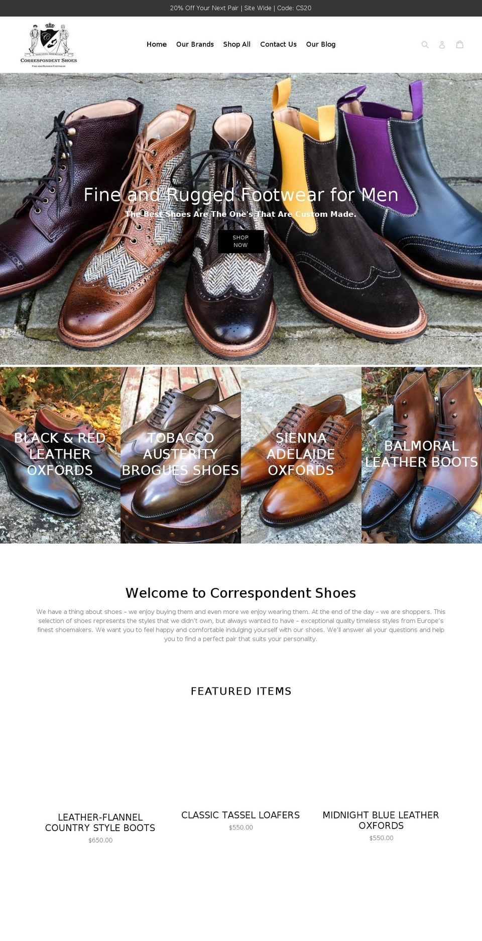madwire-sectionsv--- Shopify theme site example correspondentshoes.com