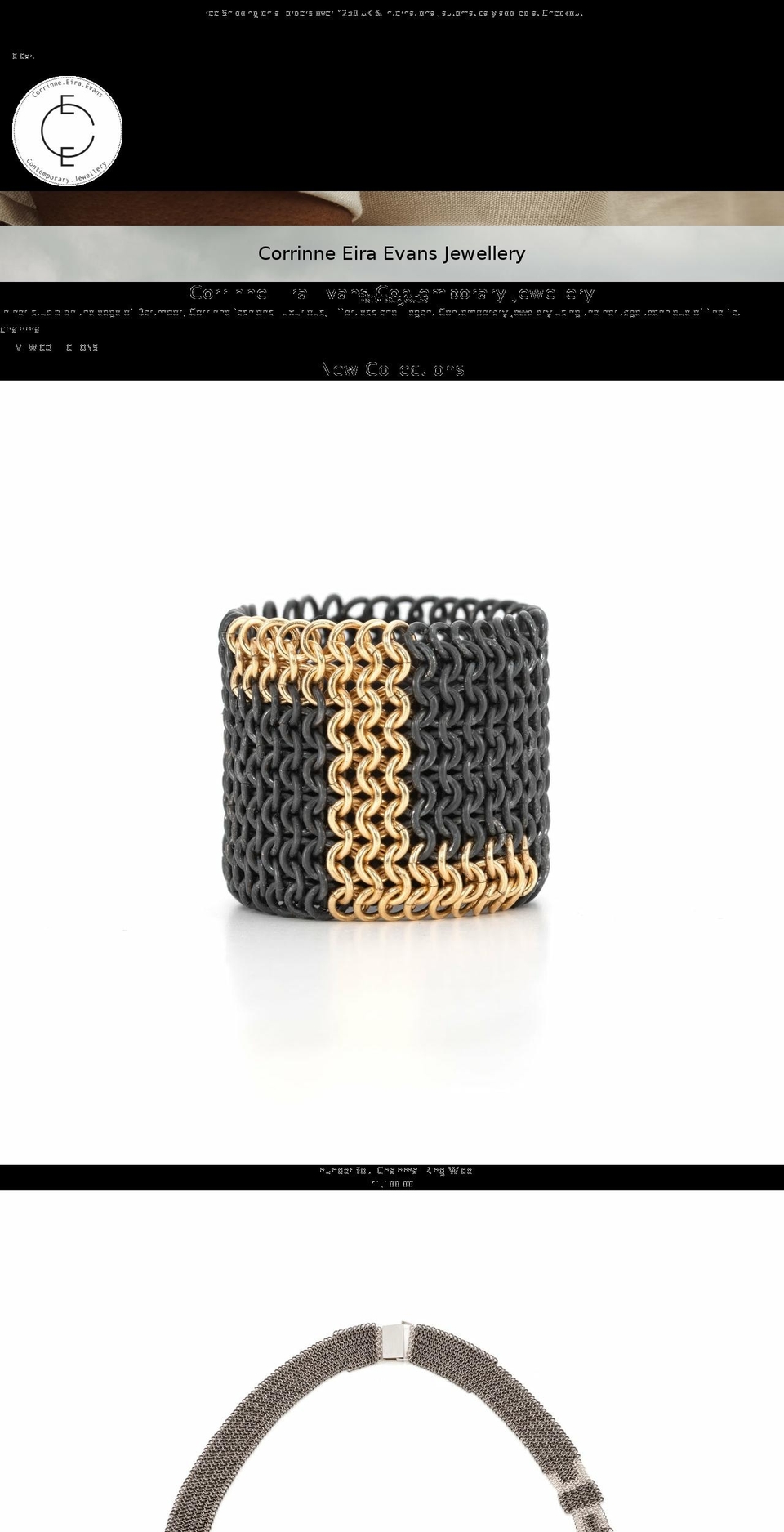 corrinneeiraevans.com shopify website screenshot