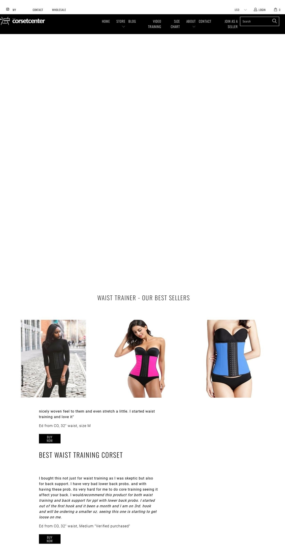 corsetcenter.myshopify.com — Shopify storefront screenshot