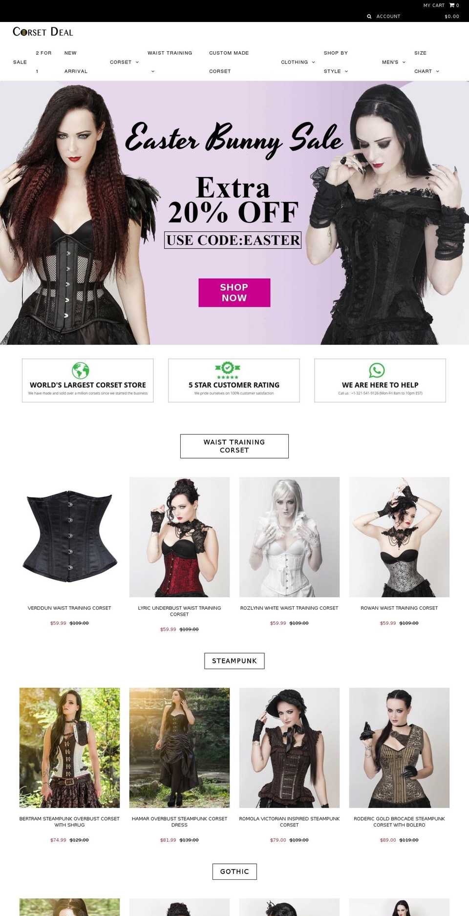 corsetdeal.com shopify website screenshot