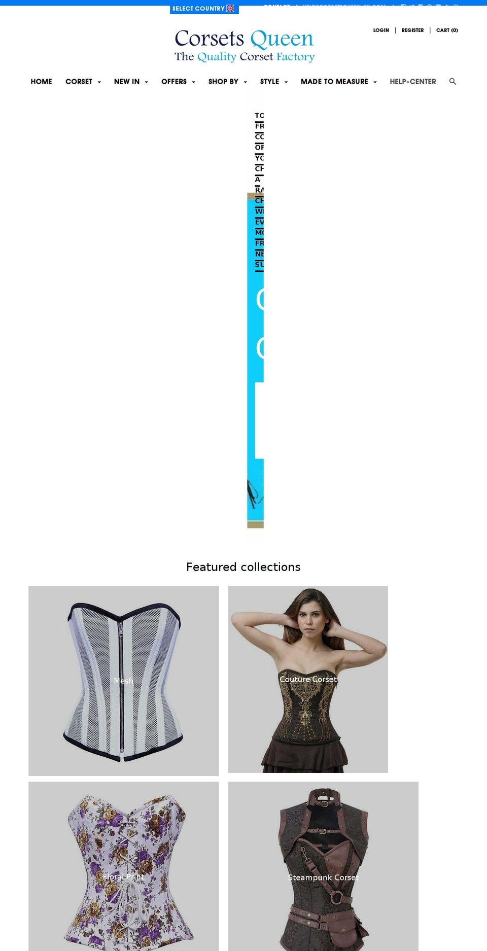 corsetsqueen-uk.com — Shopify storefront screenshot