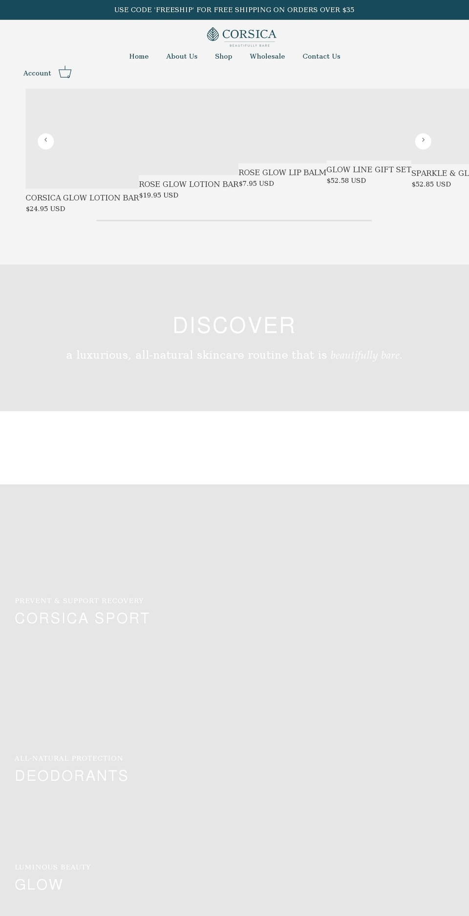 corsicascents.com shopify website screenshot