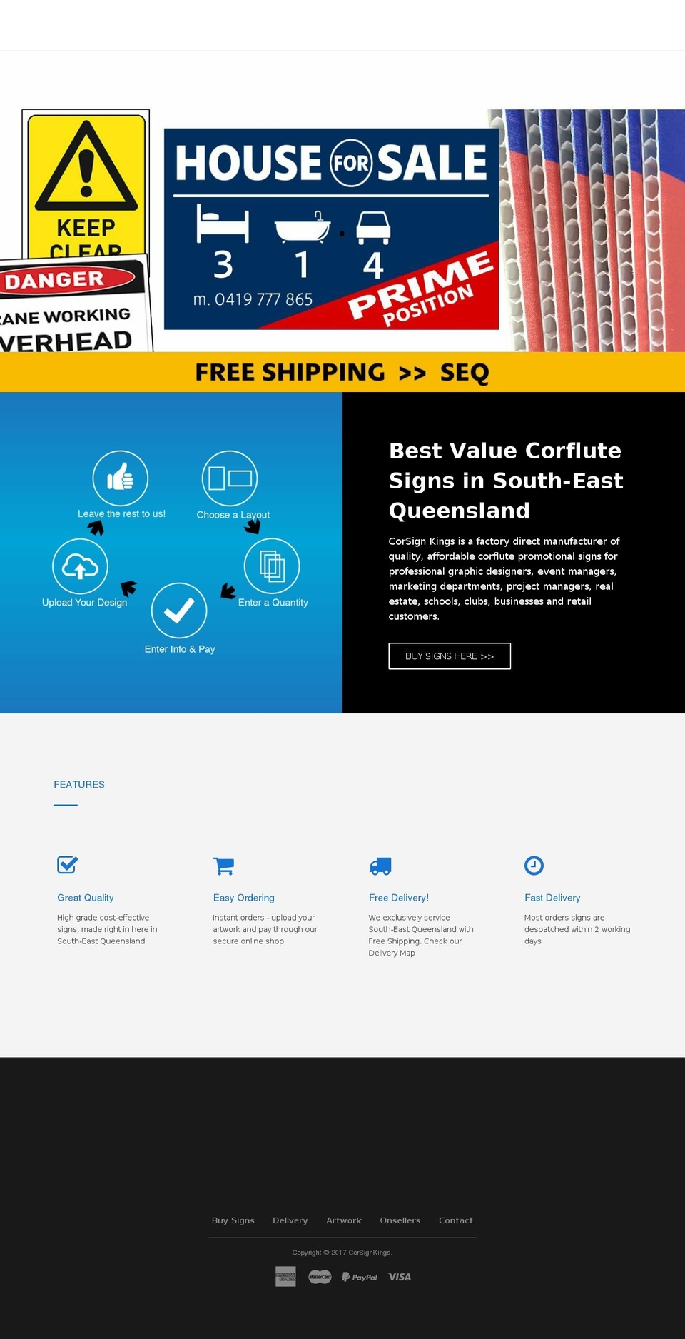 corsignkings.com shopify website screenshot