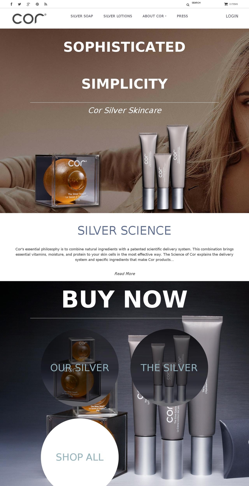 corsilver.com shopify website screenshot