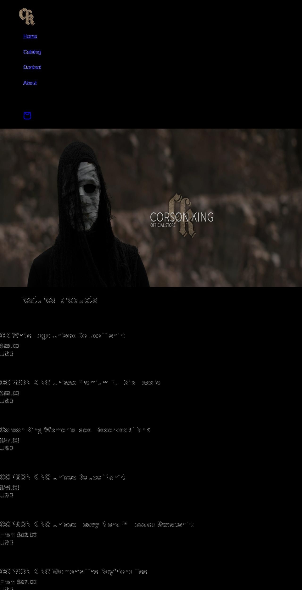 corsonking.com shopify website screenshot