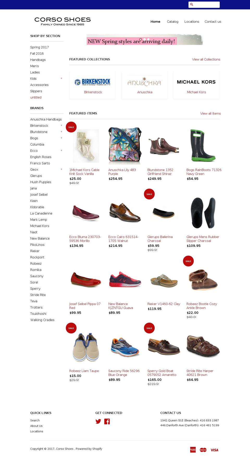 corsoshoes.com shopify website screenshot