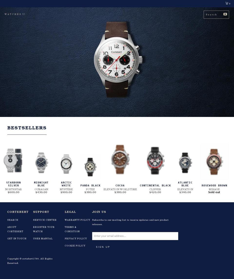 cortebert1790.com shopify website screenshot