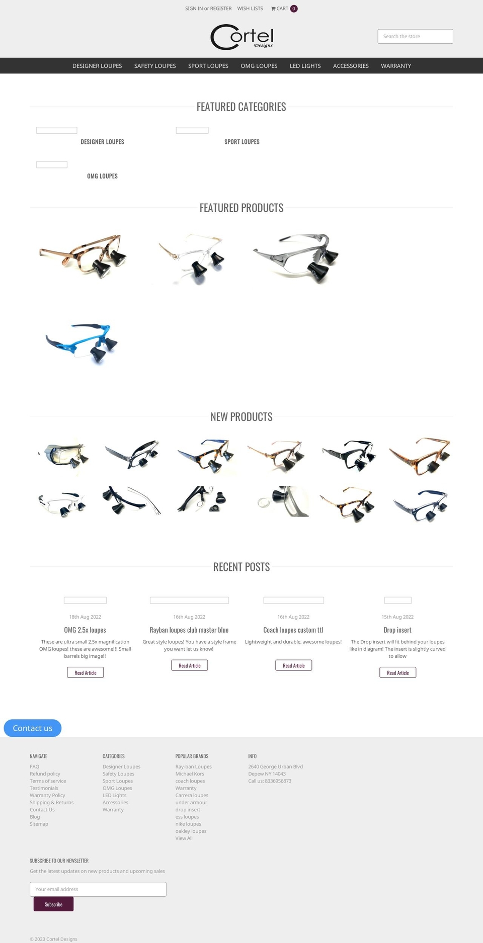 corteldesigns.com shopify website screenshot