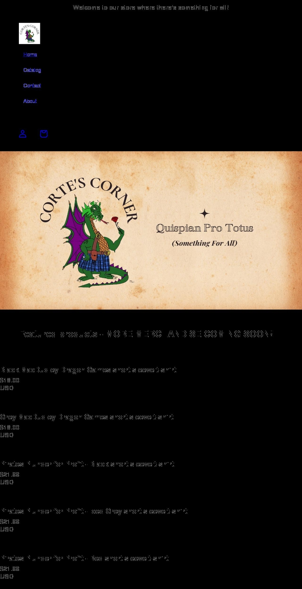 cortescorner.com shopify website screenshot