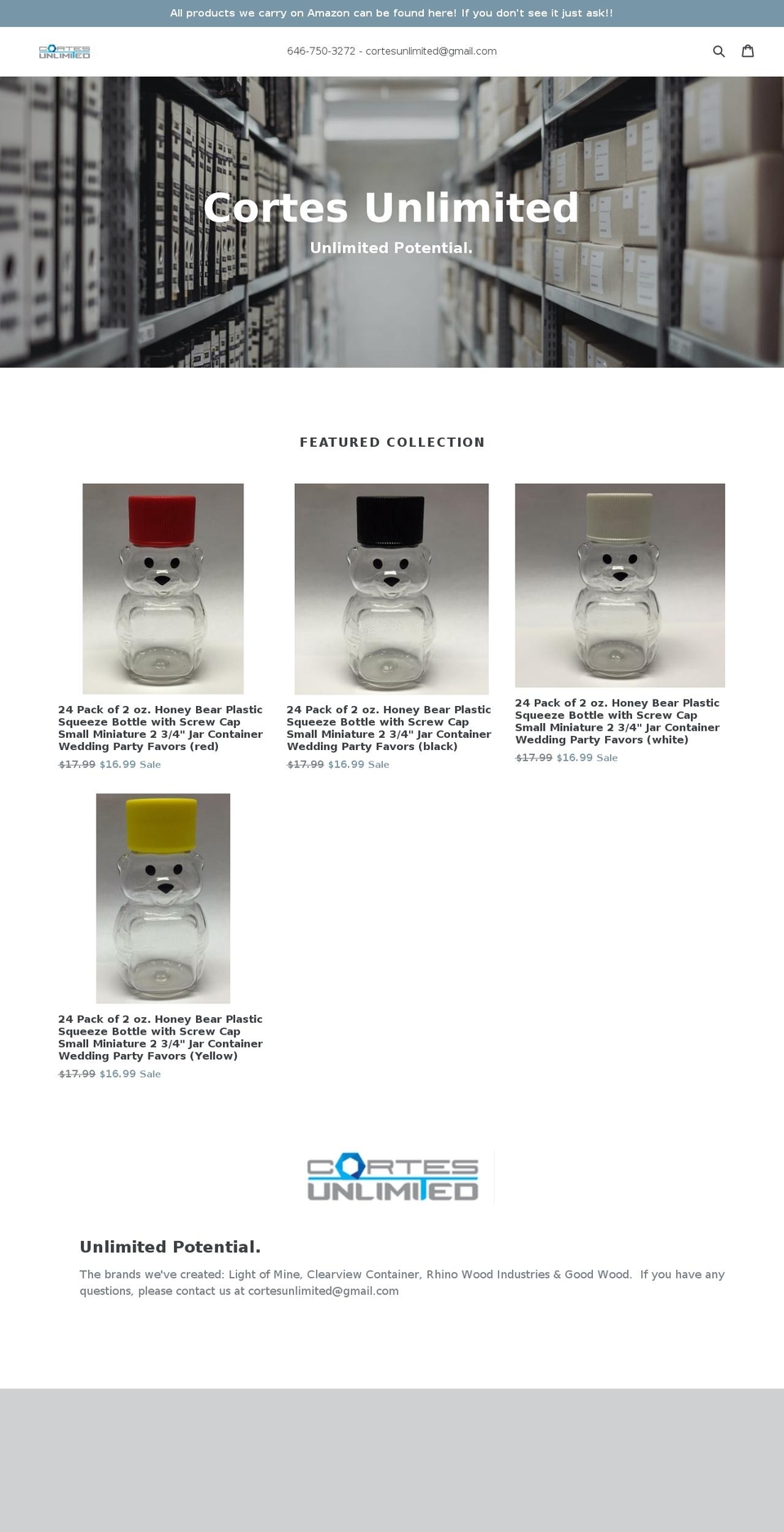 cortesunlimited.com shopify website screenshot