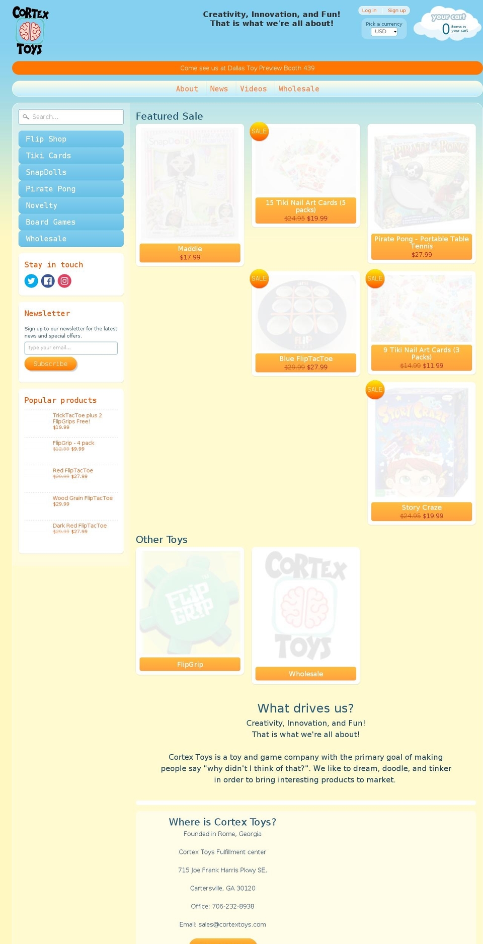 cortextoys.com shopify website screenshot