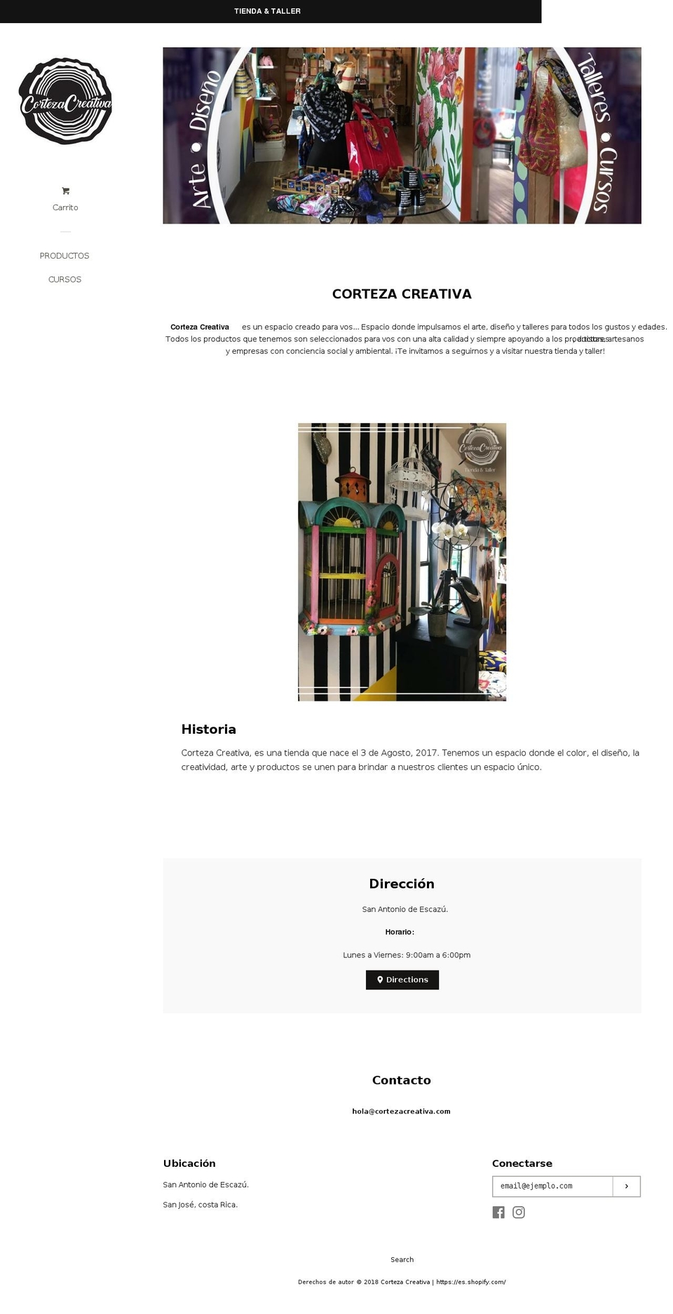 cortezacreativa.com — Shopify storefront screenshot