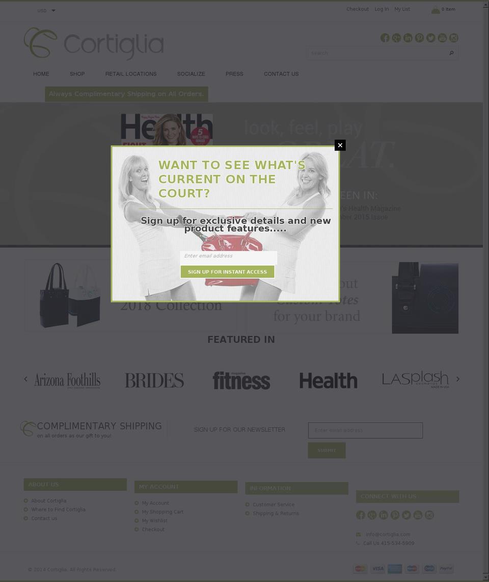 cortigllia.com — Shopify storefront screenshot