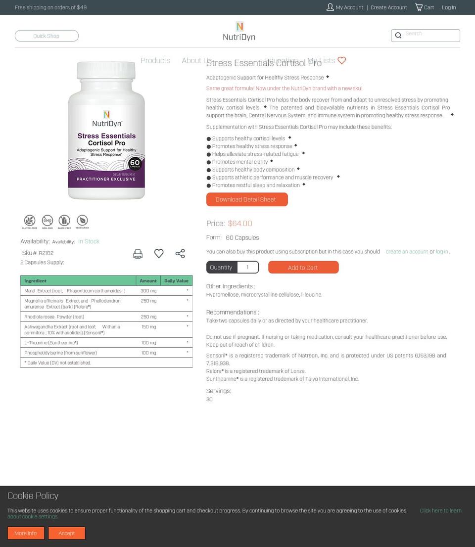 cortisolpro.com — Shopify storefront screenshot