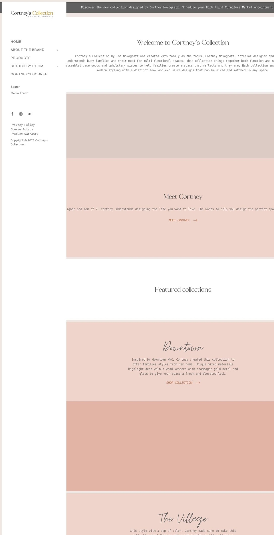 cortneyscollection.com shopify website screenshot