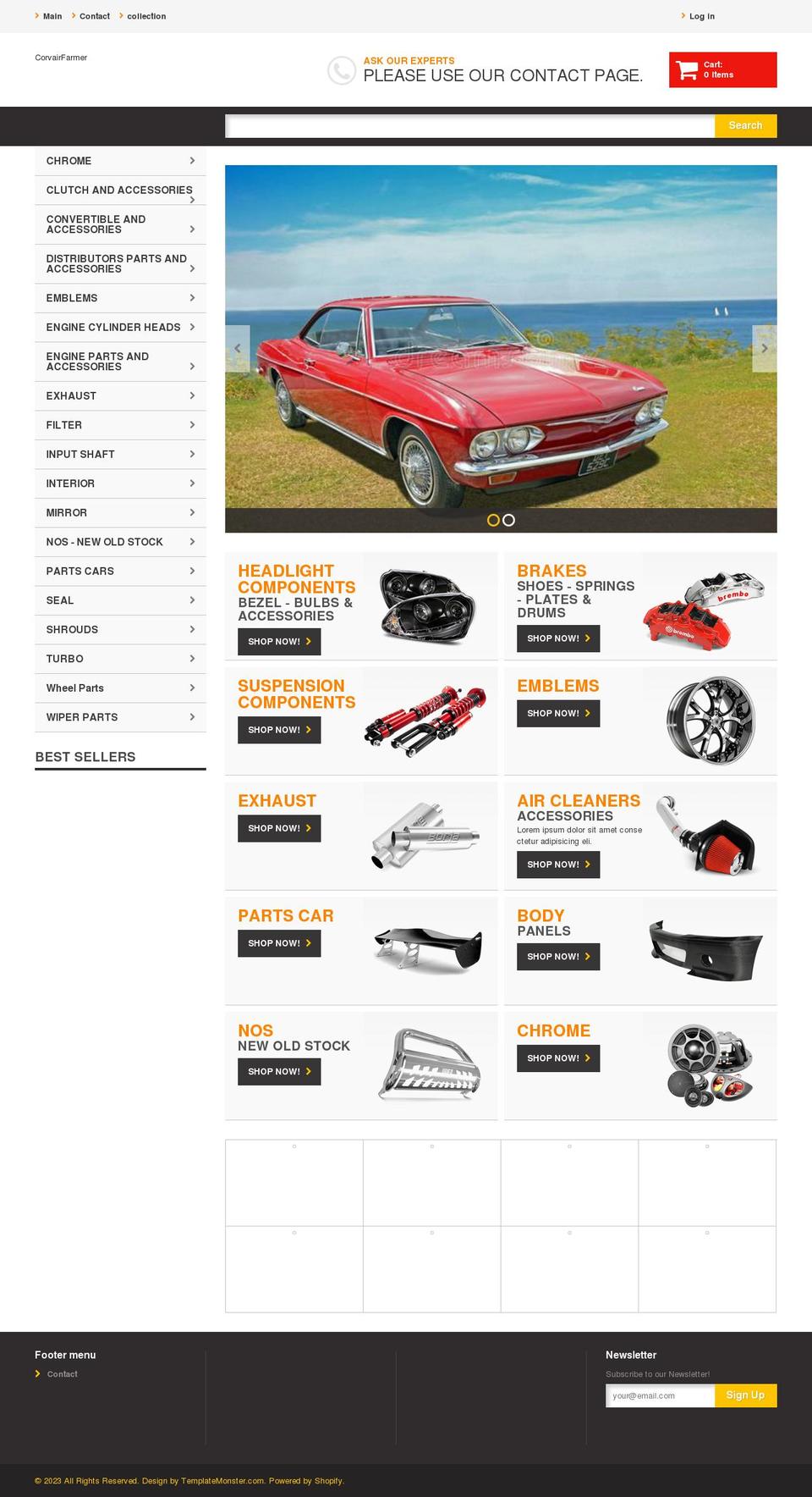 corvairfarmer.com shopify website screenshot
