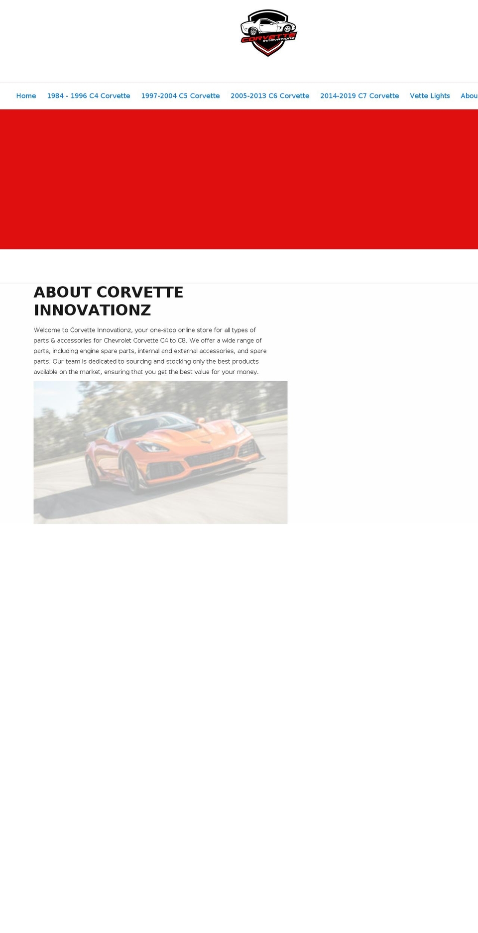 corvetteinnovationz.com shopify website screenshot