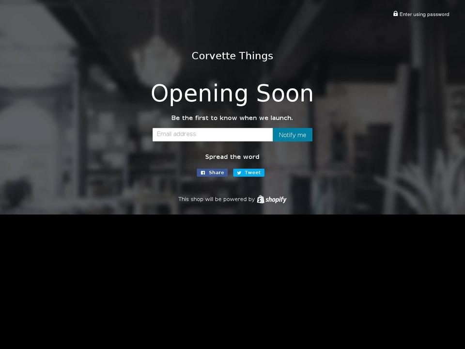 corvettethings.com — Shopify storefront screenshot