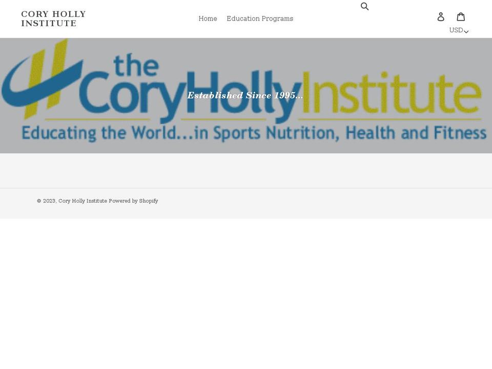 cory-holly-institute.myshopify.com shopify website screenshot