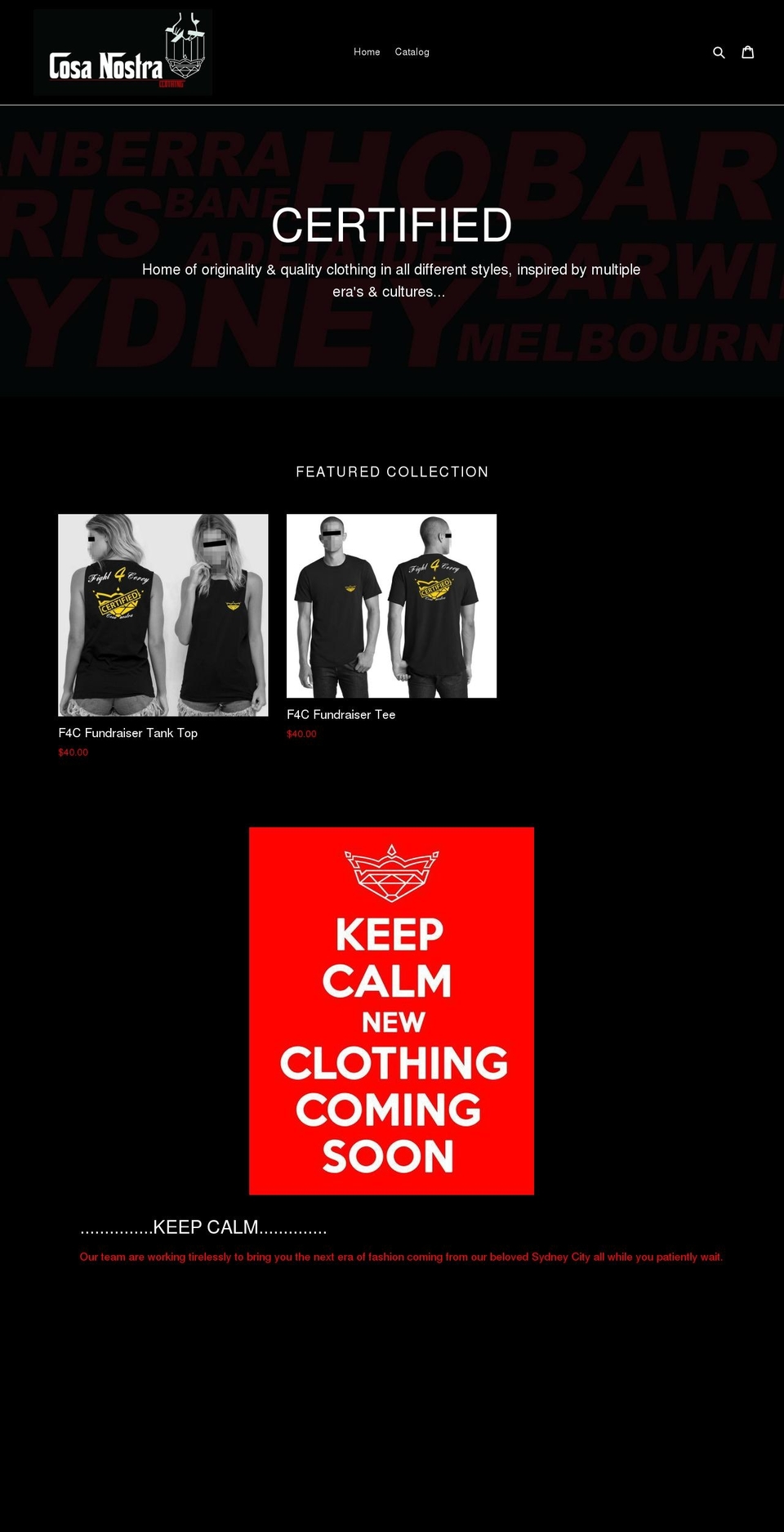 cosanostracertified.com — Shopify storefront screenshot