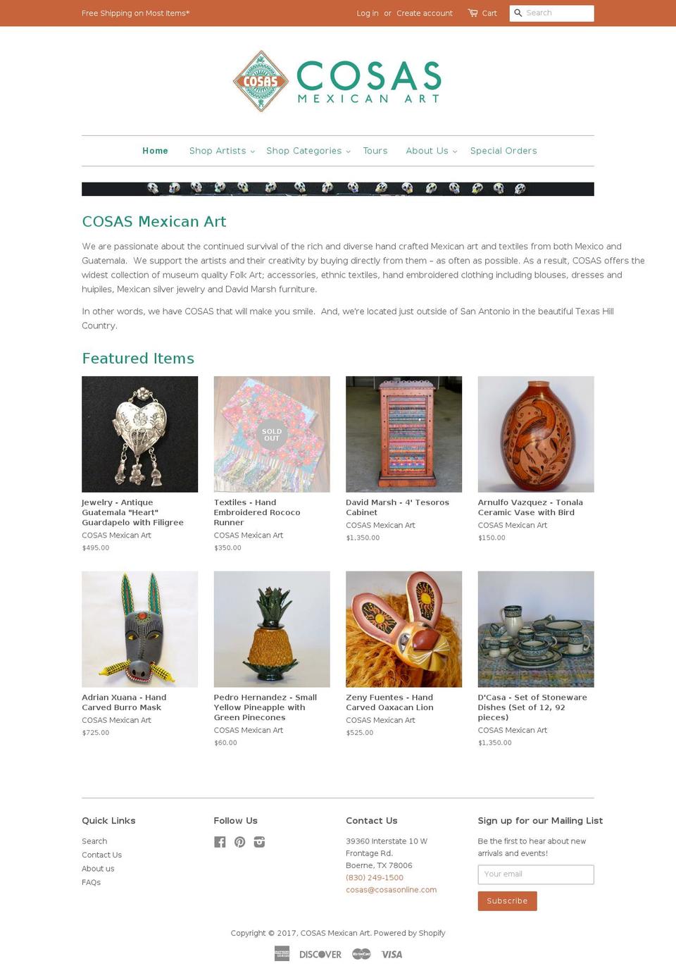 cosasonline.com shopify website screenshot