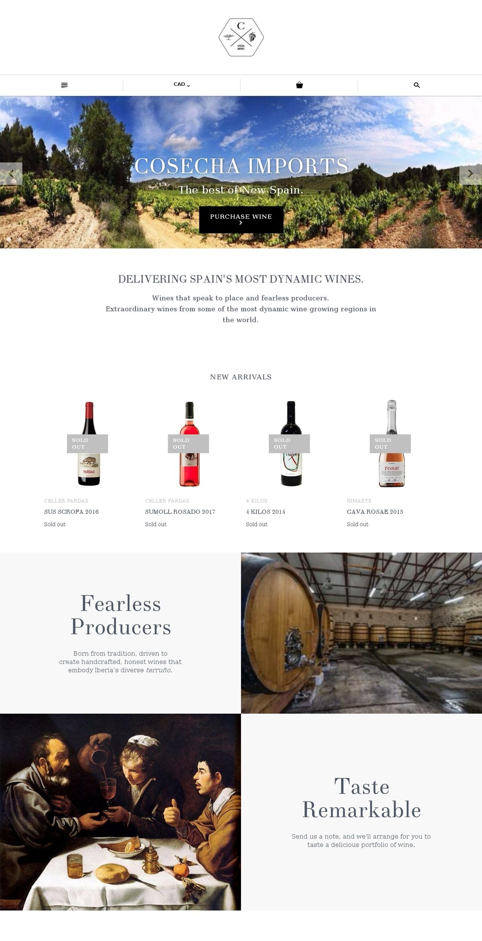 cosechaimports.com — Shopify storefront screenshot