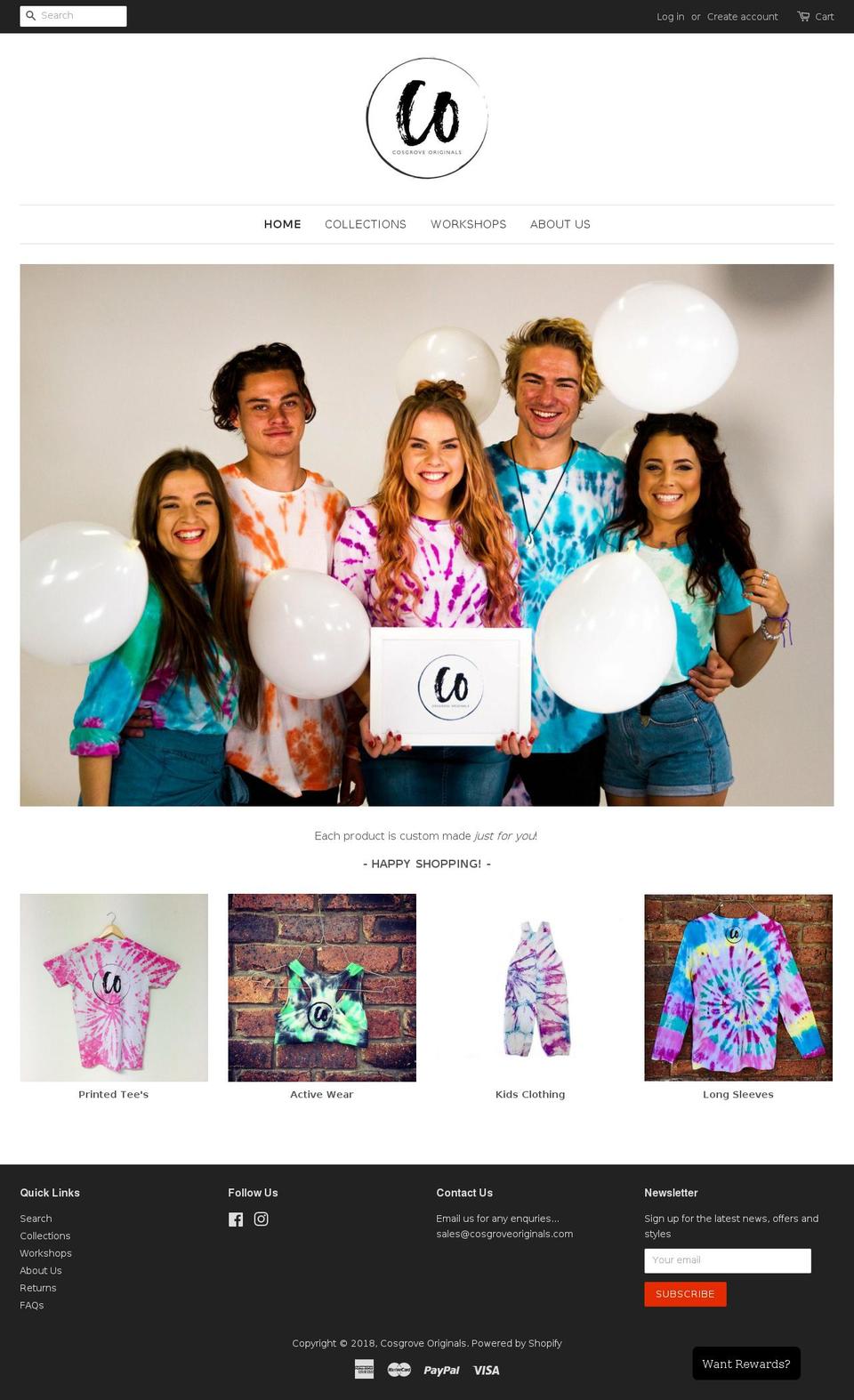 cosgroveoriginals.com shopify website screenshot