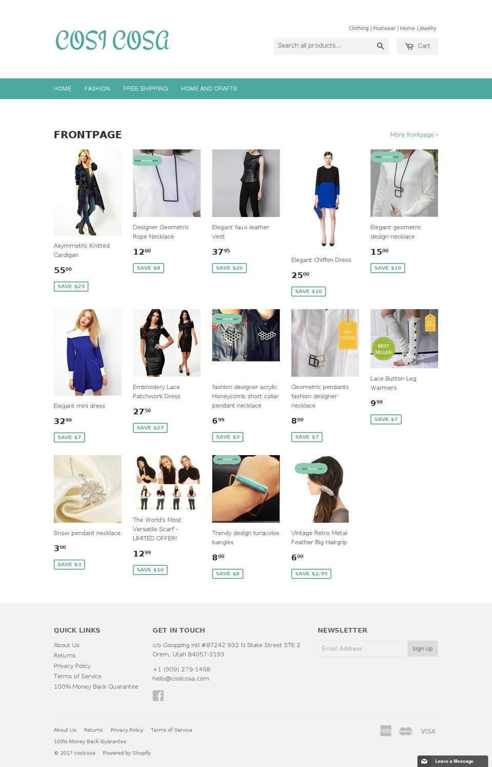 cosicosa.com shopify website screenshot