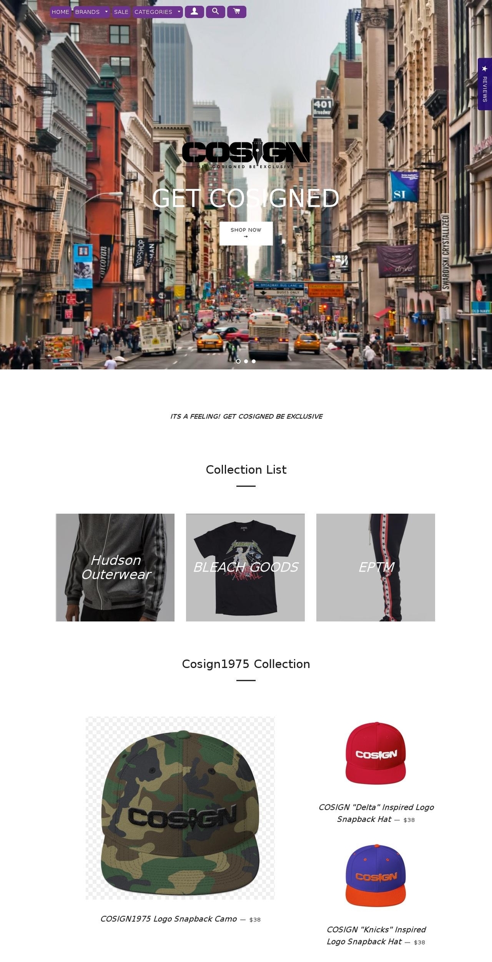 cosign1975.com shopify website screenshot