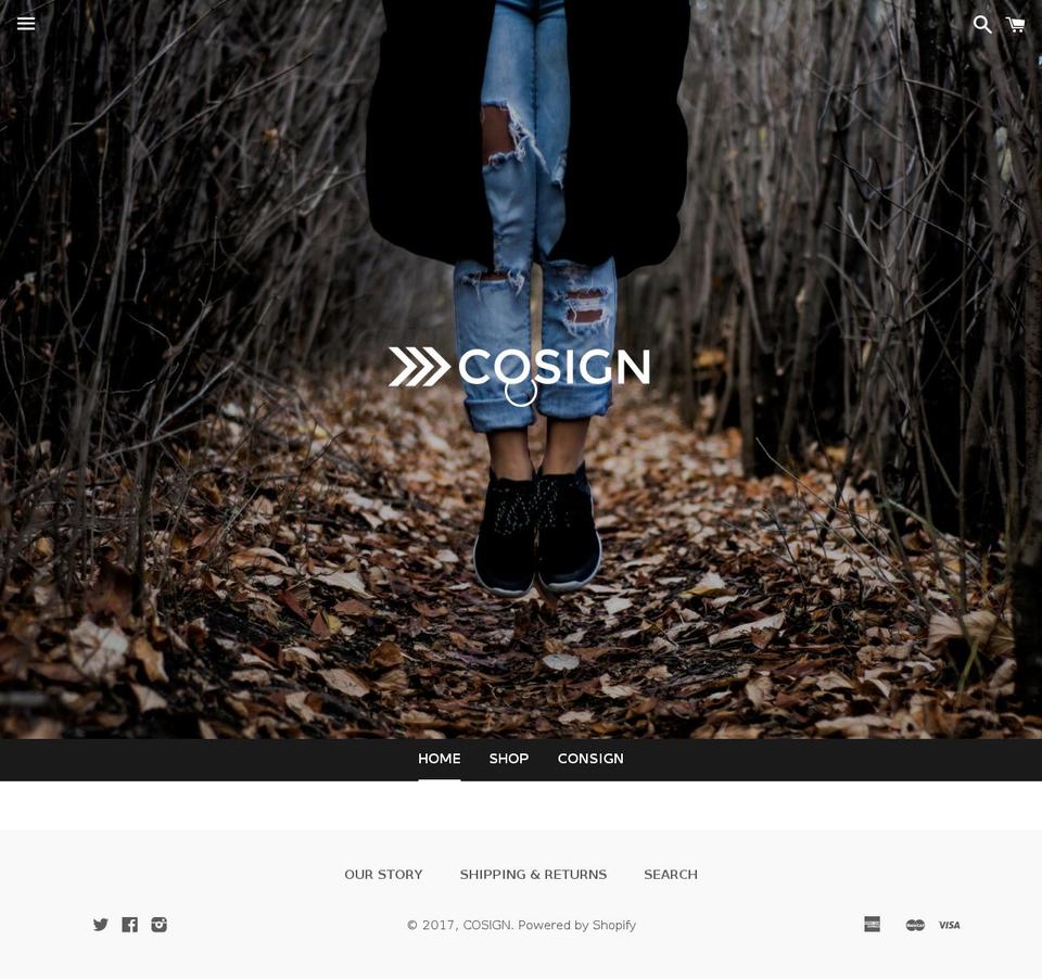 cosignconsignment.com shopify website screenshot