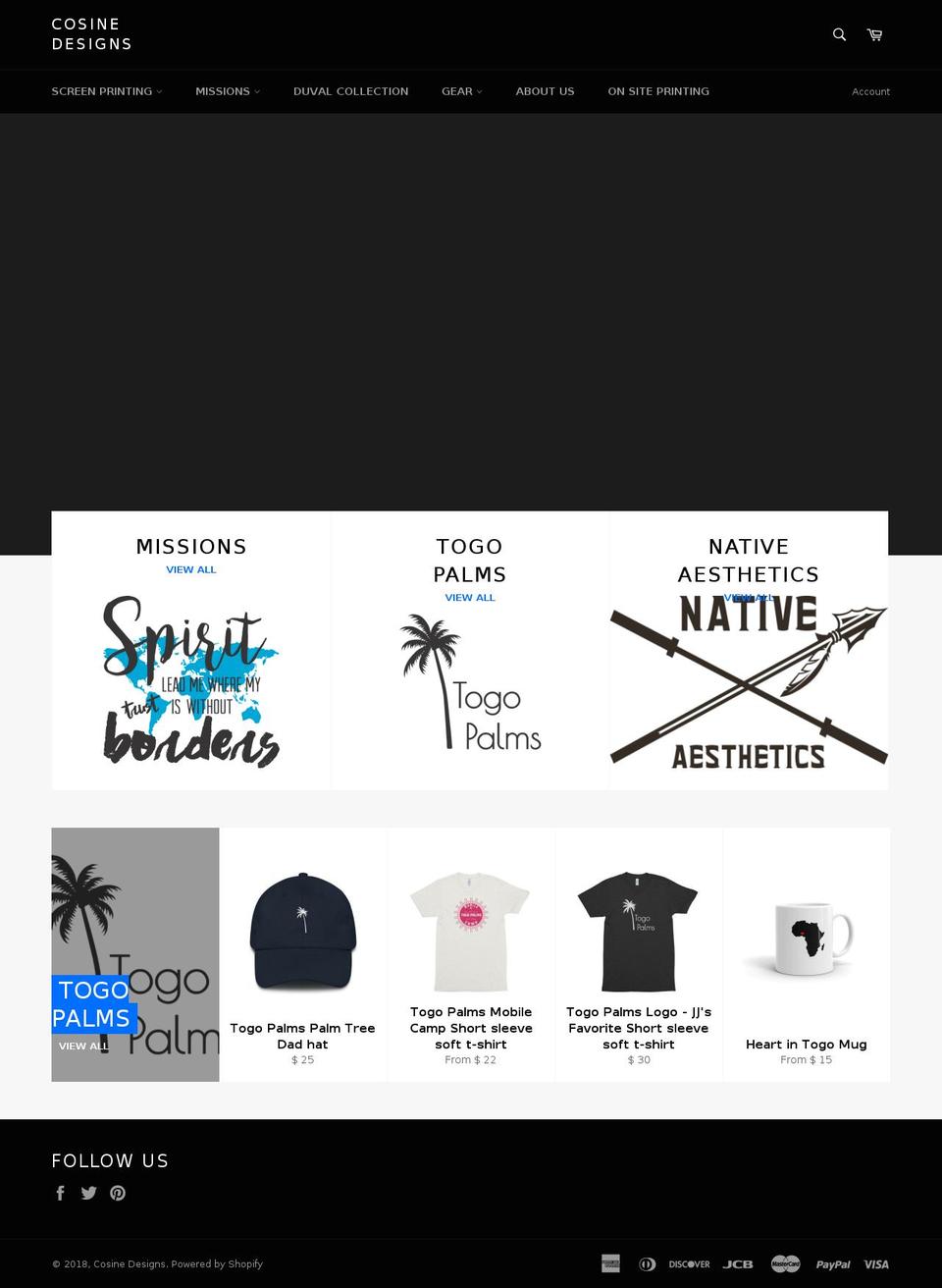 cosinedesigns.com — Shopify storefront screenshot