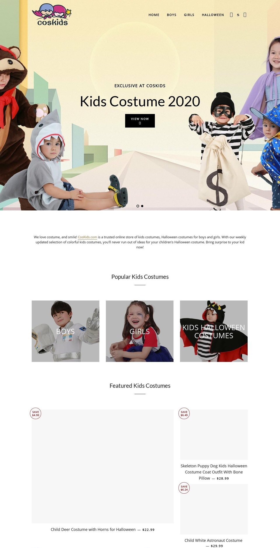 coskids.com shopify website screenshot