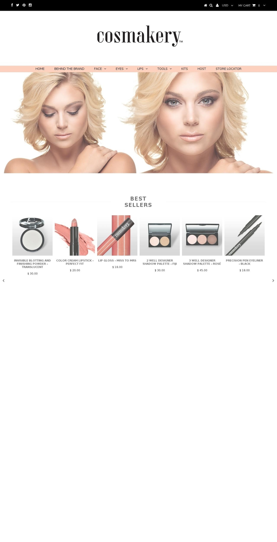 cosmakery.com shopify website screenshot