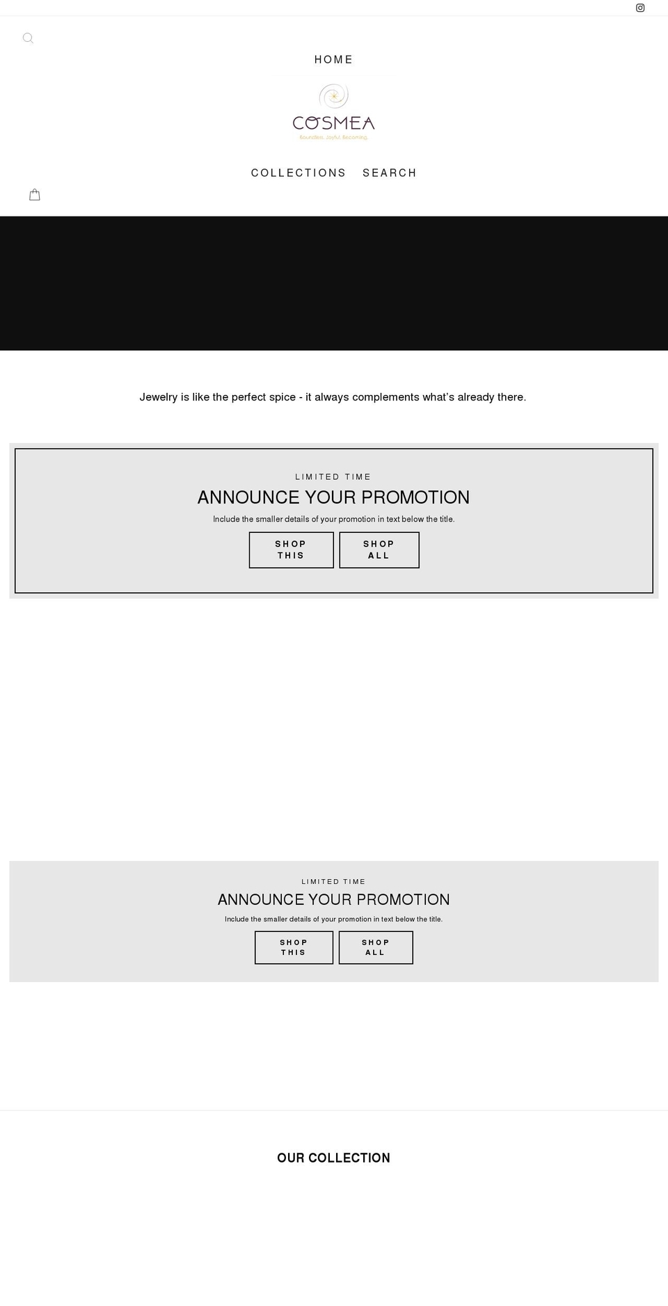 cosmeajewelry.com shopify website screenshot
