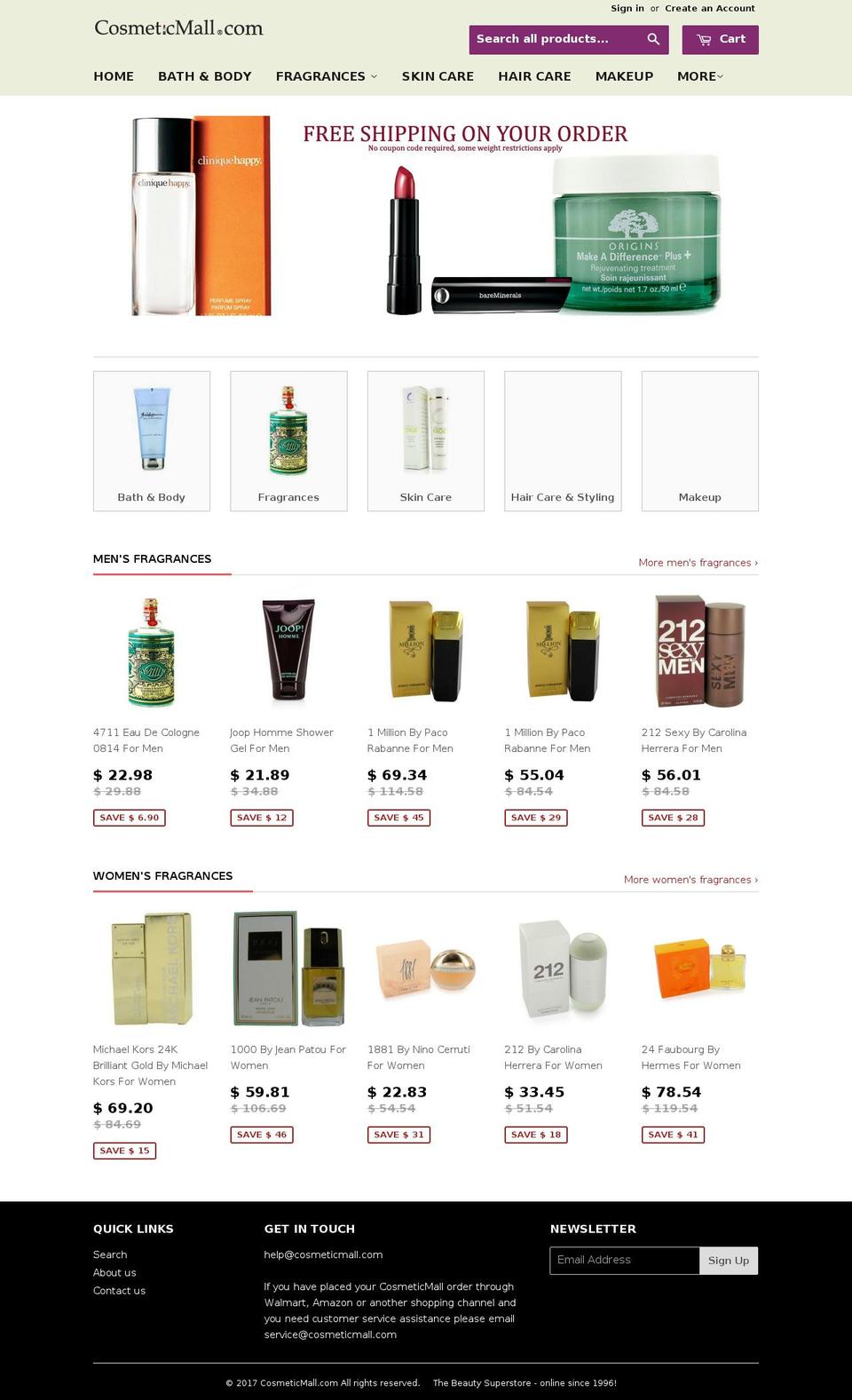 cosmeticmall.co shopify website screenshot