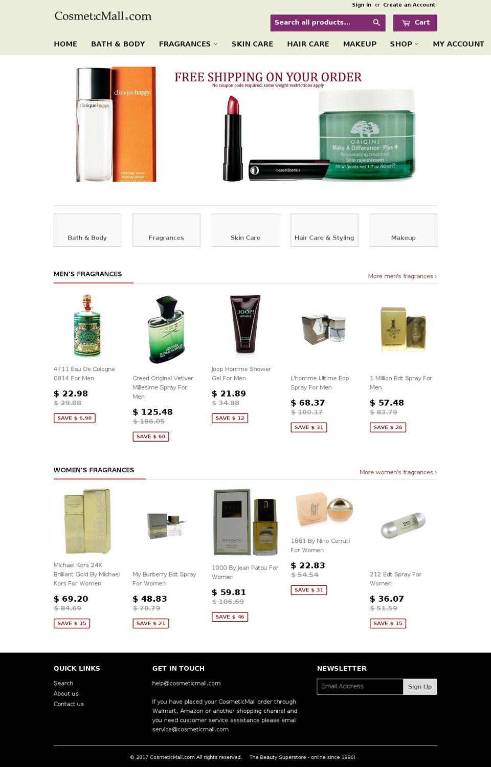 cosmeticmall.com shopify website screenshot