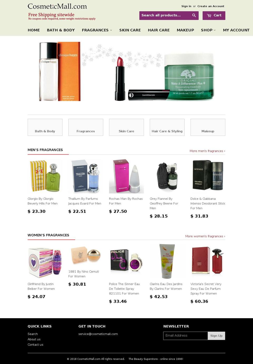 cosmeticmall.info shopify website screenshot