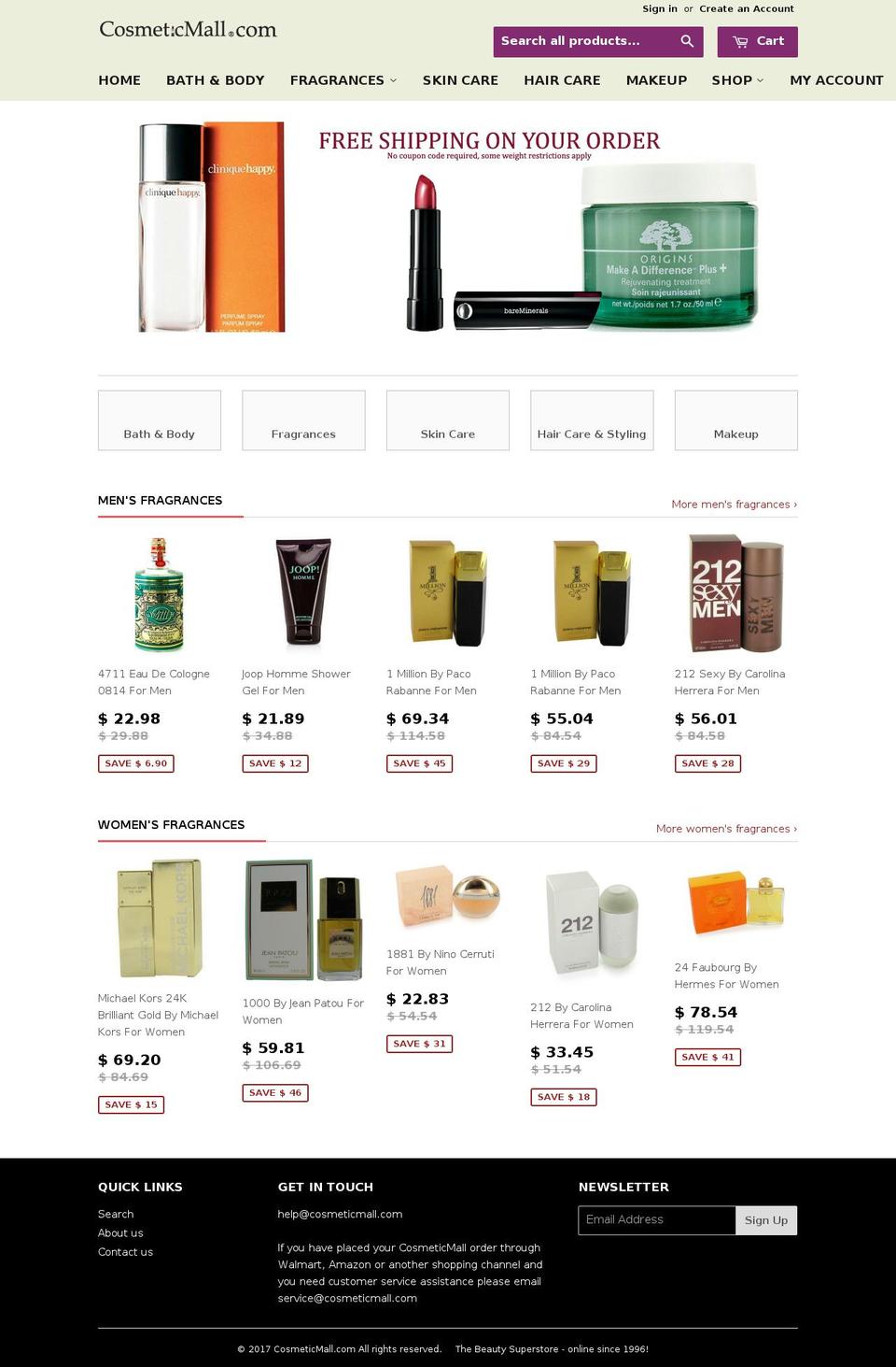 cosmeticmall.me shopify website screenshot