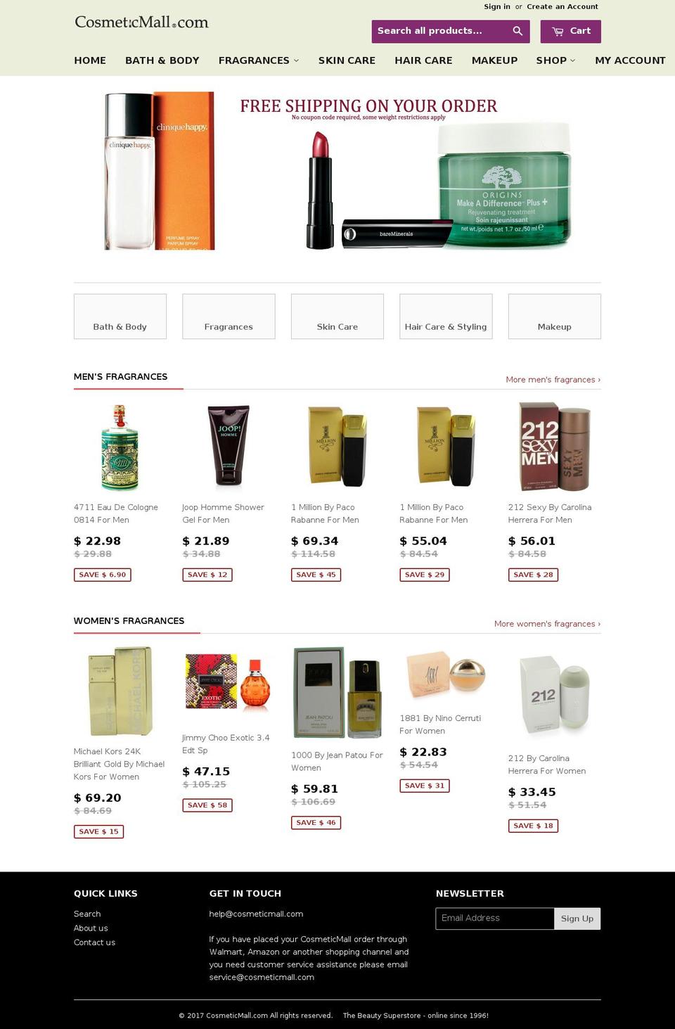 cosmeticmalls.co shopify website screenshot