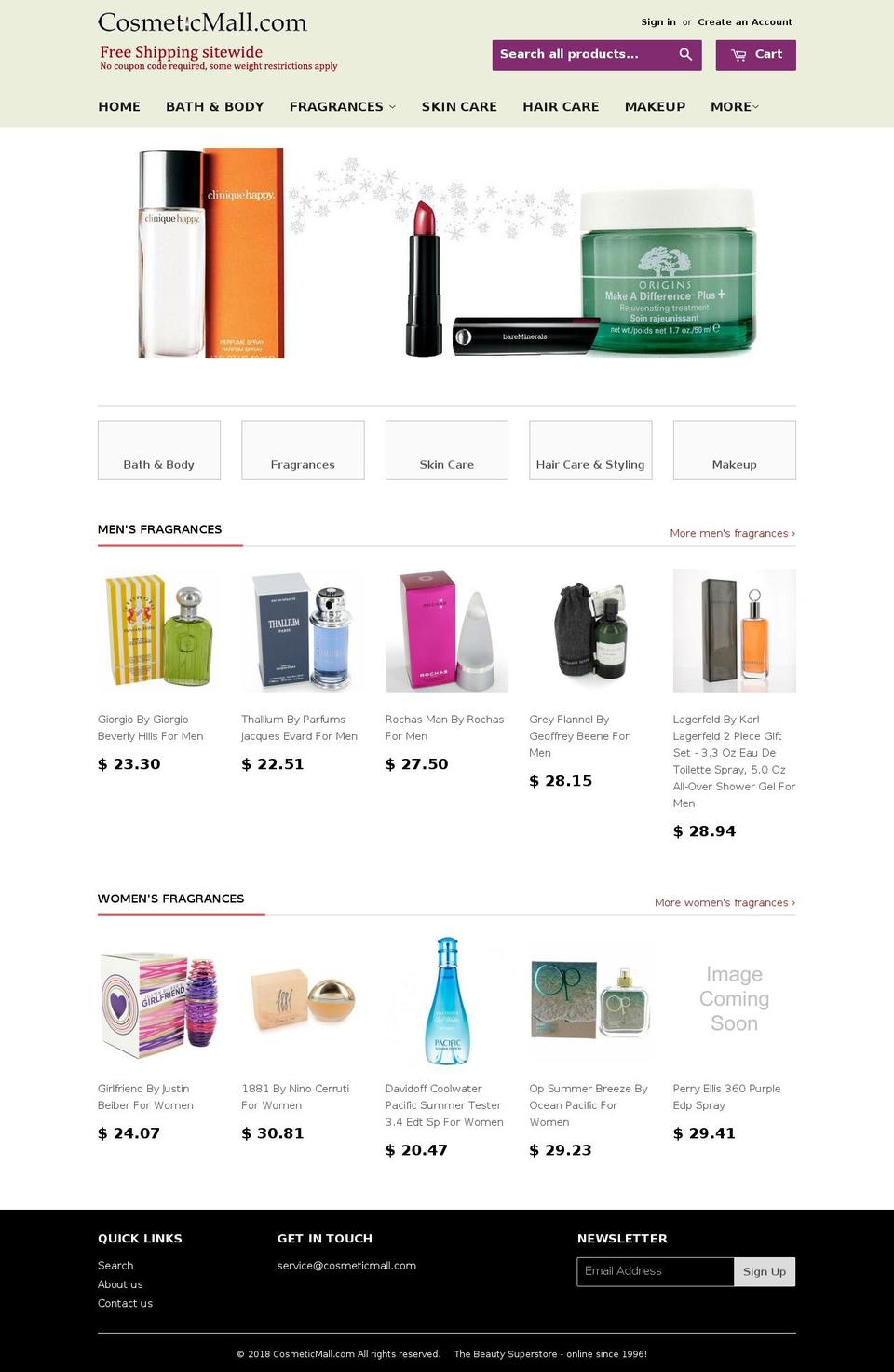 cosmeticmalls.net shopify website screenshot