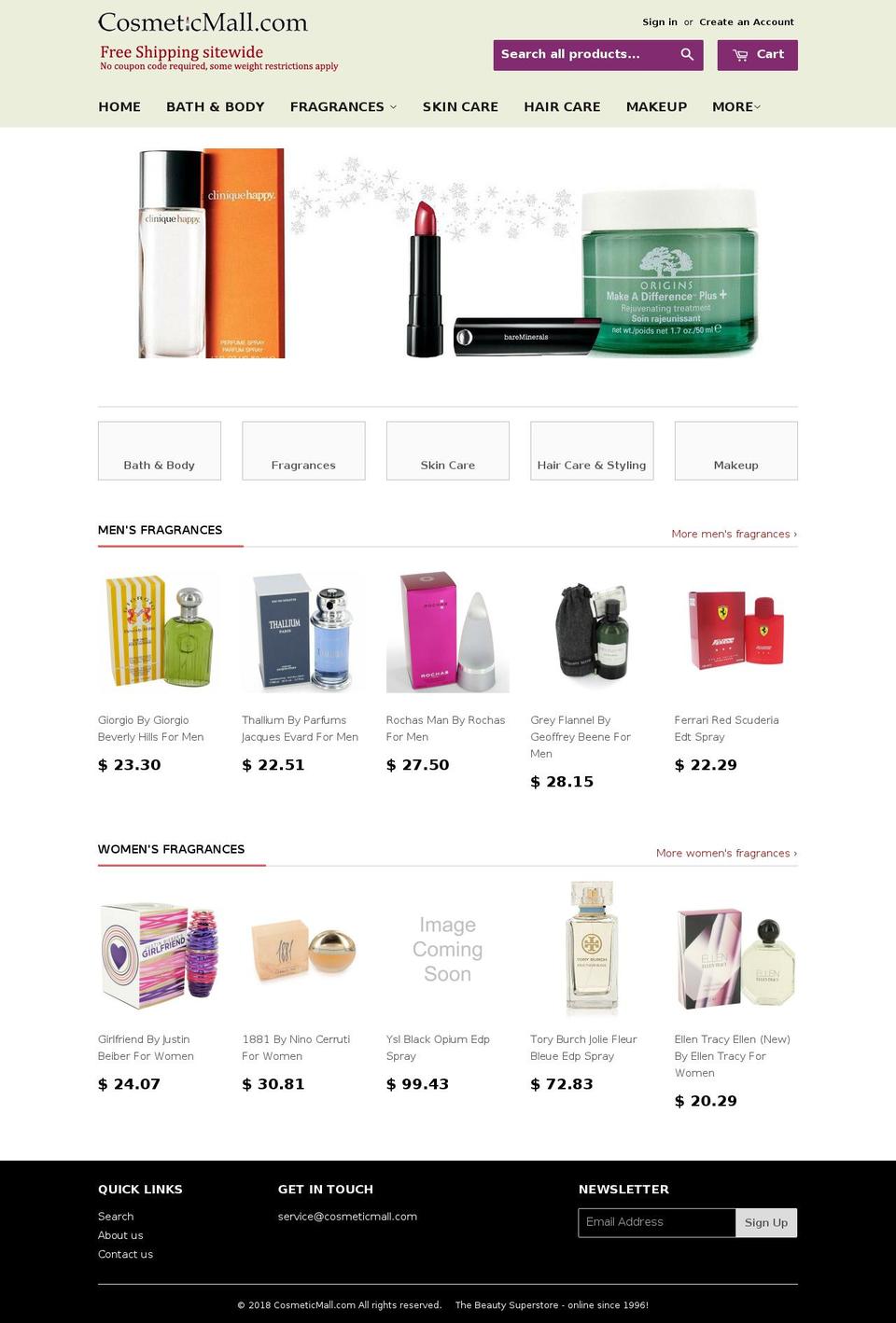 cosmeticmalls.org shopify website screenshot