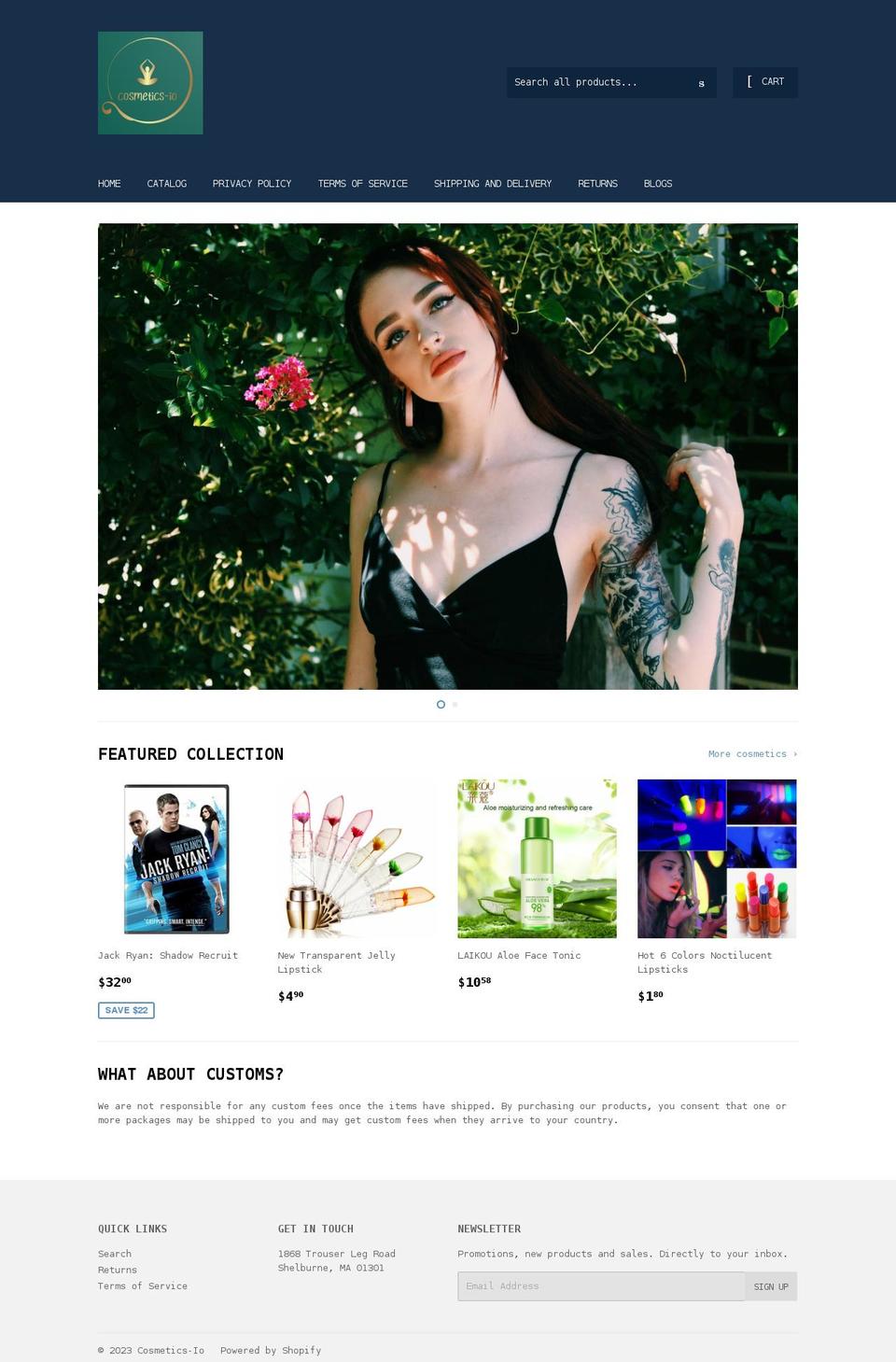 cosmetics-io.myshopify.com shopify website screenshot