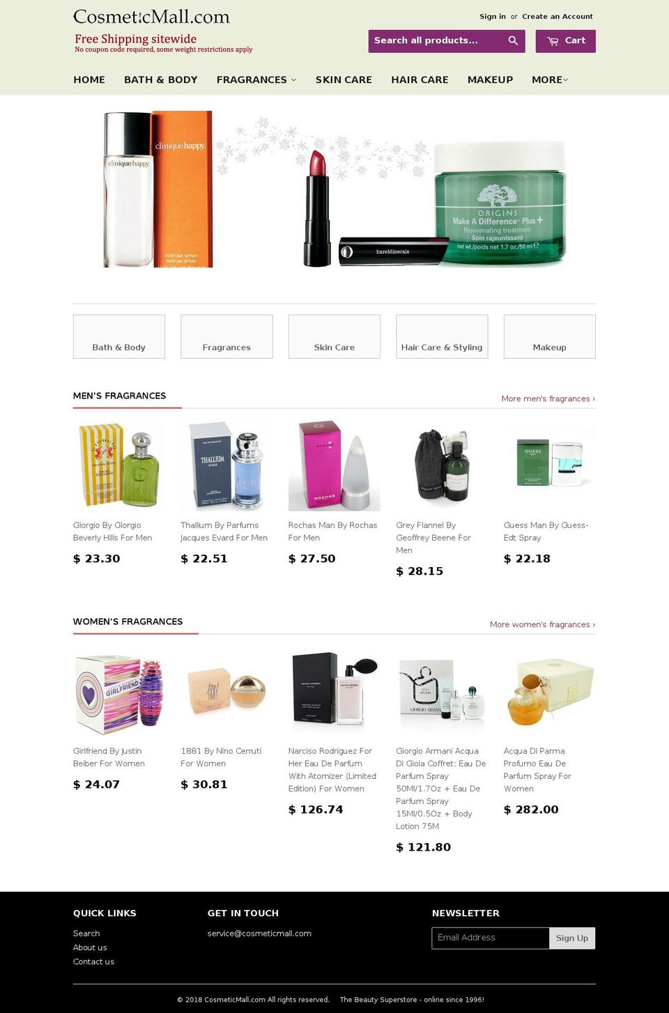 cosmeticsmall.com — Shopify storefront screenshot