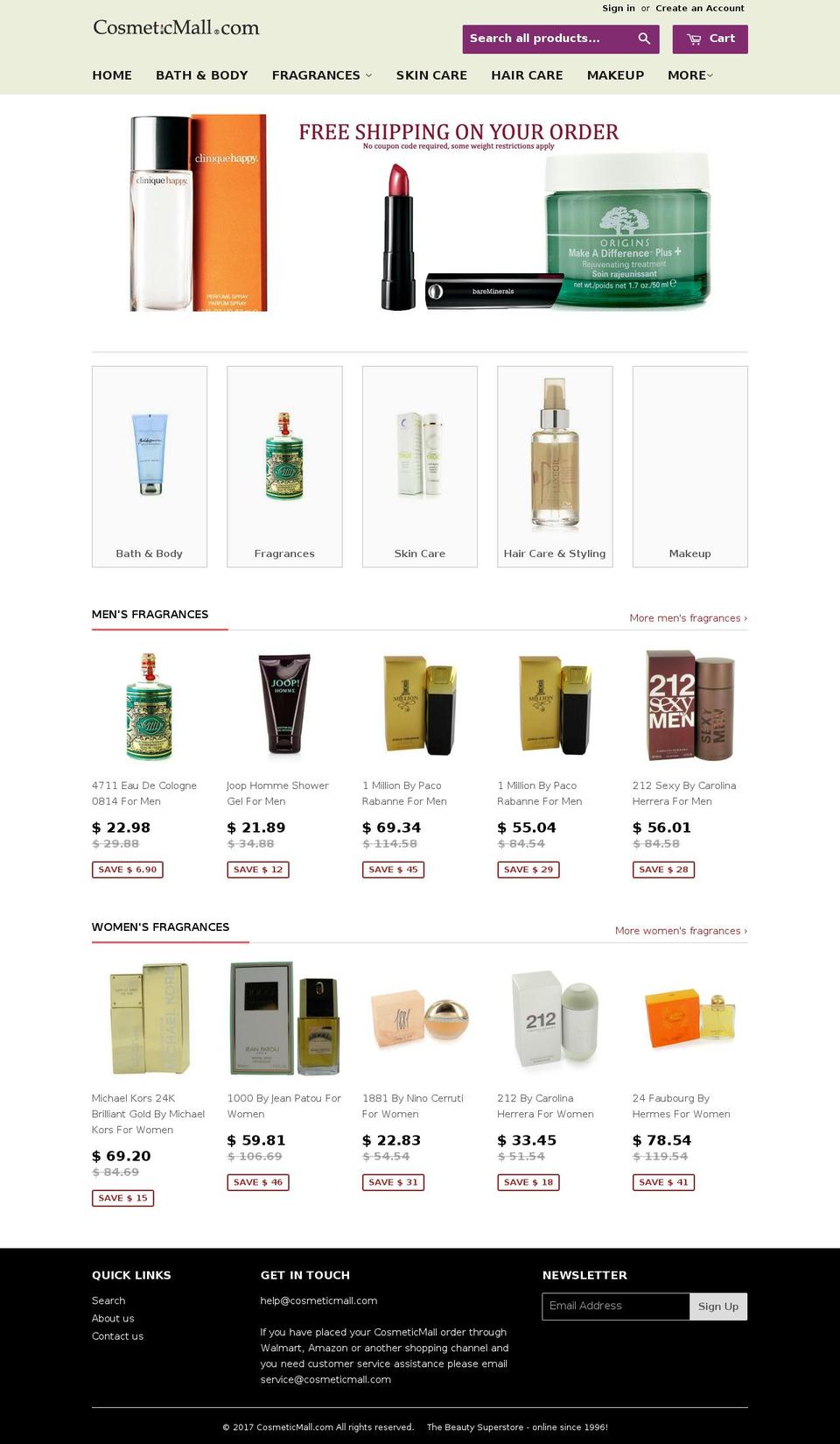 cosmeticsmall.info shopify website screenshot