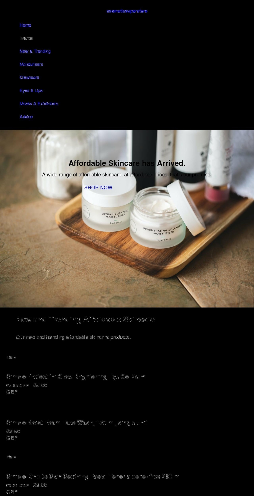 cosmeticsuperstore.co.uk shopify website screenshot