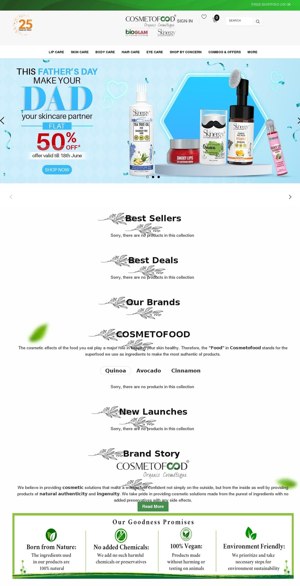 cosmetofood.in shopify website screenshot