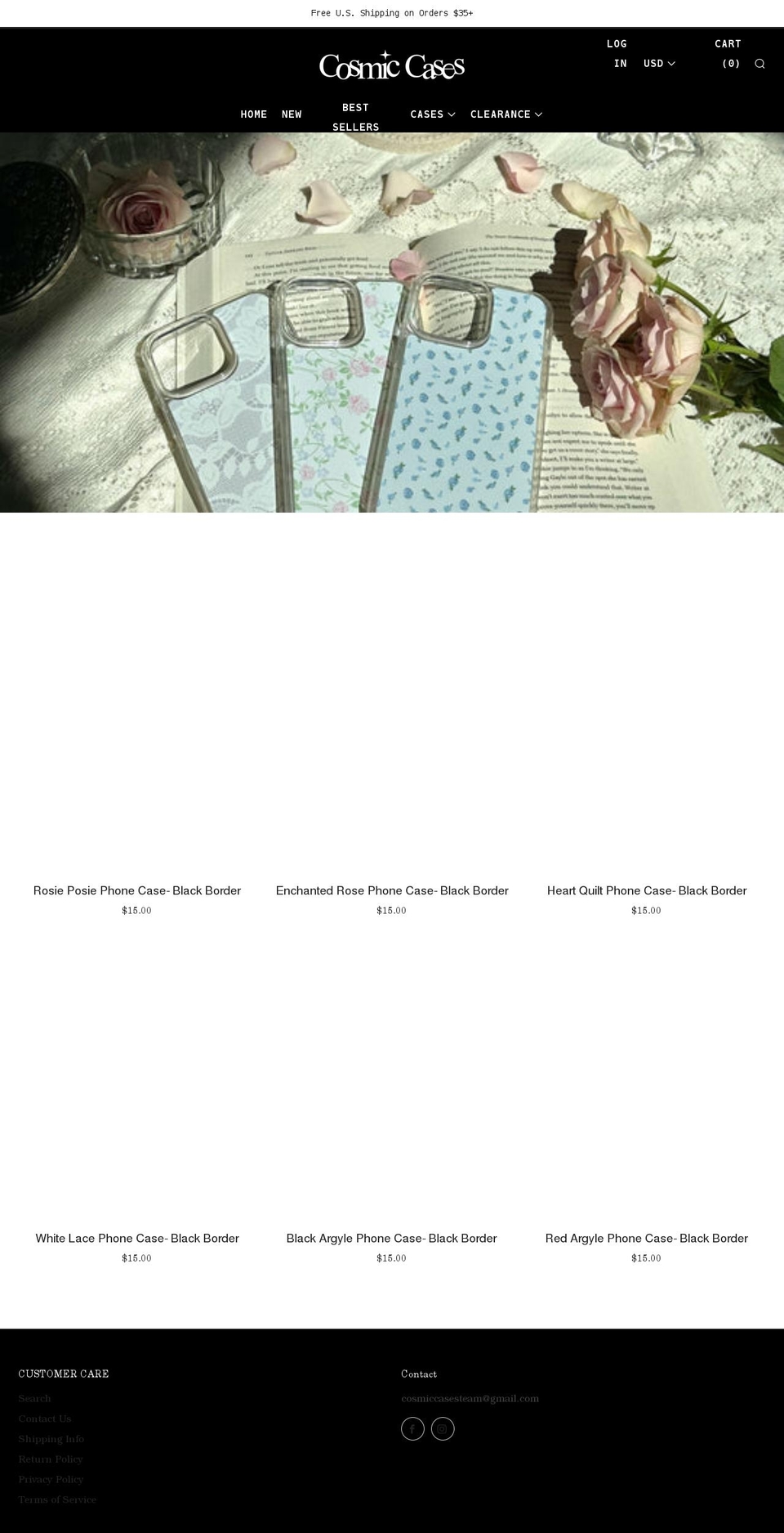 cosmiccasesco.com shopify website screenshot