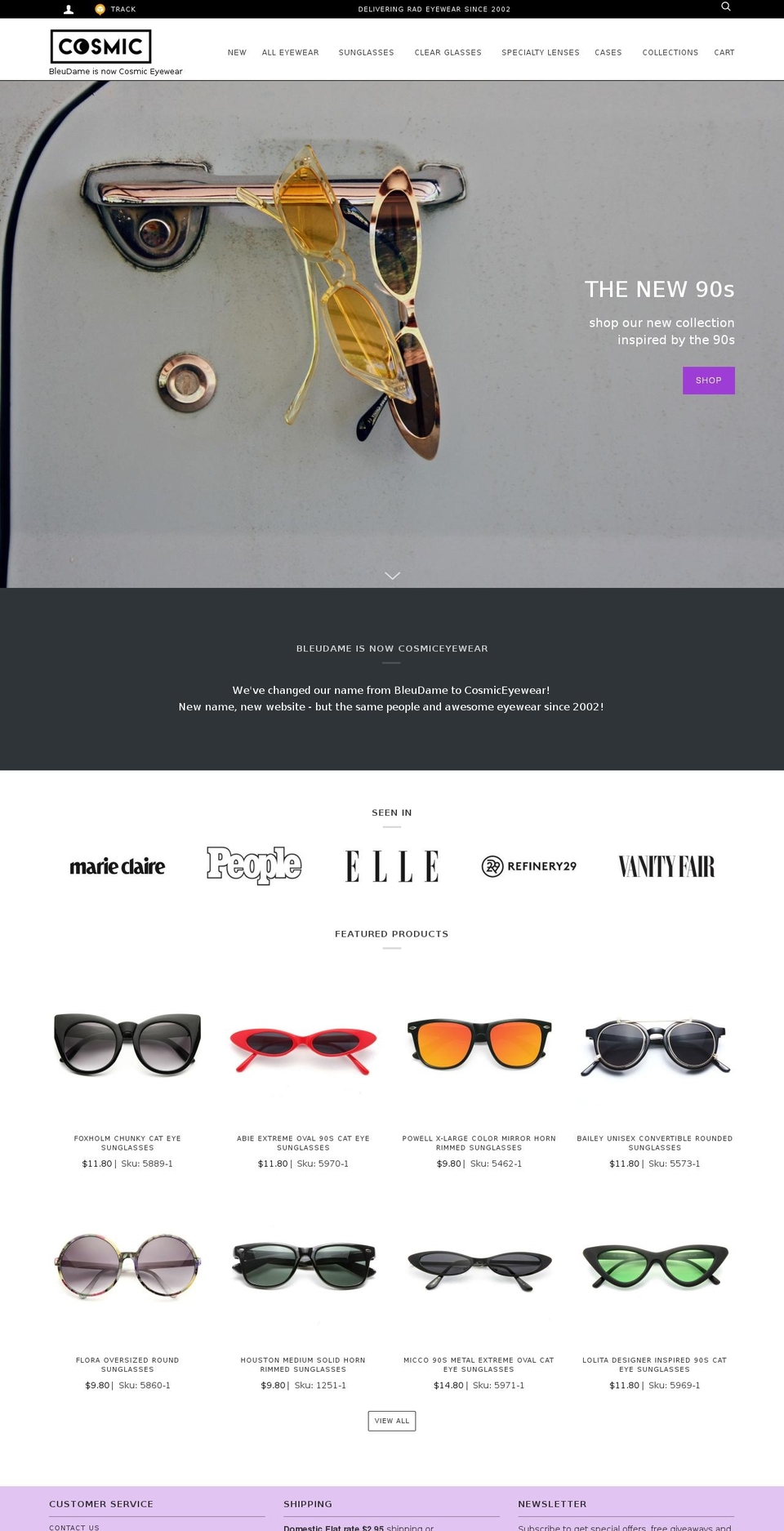 cosmiceyewear.com shopify website screenshot