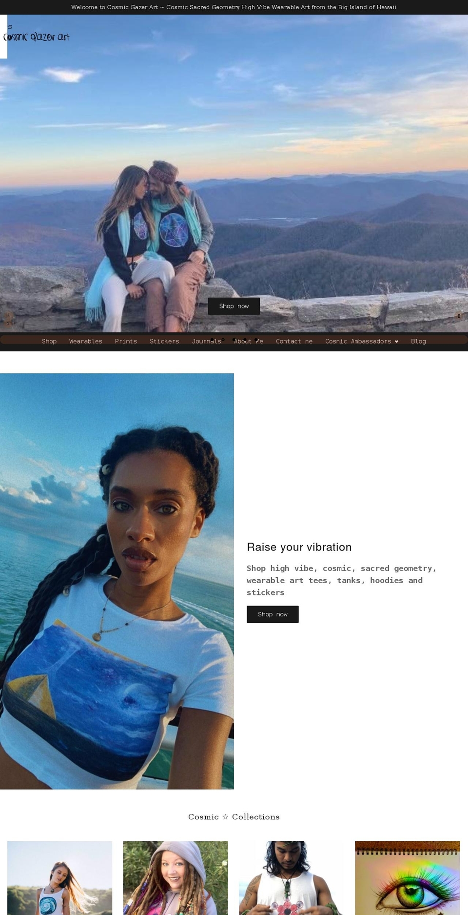 cosmicgazerart.com shopify website screenshot